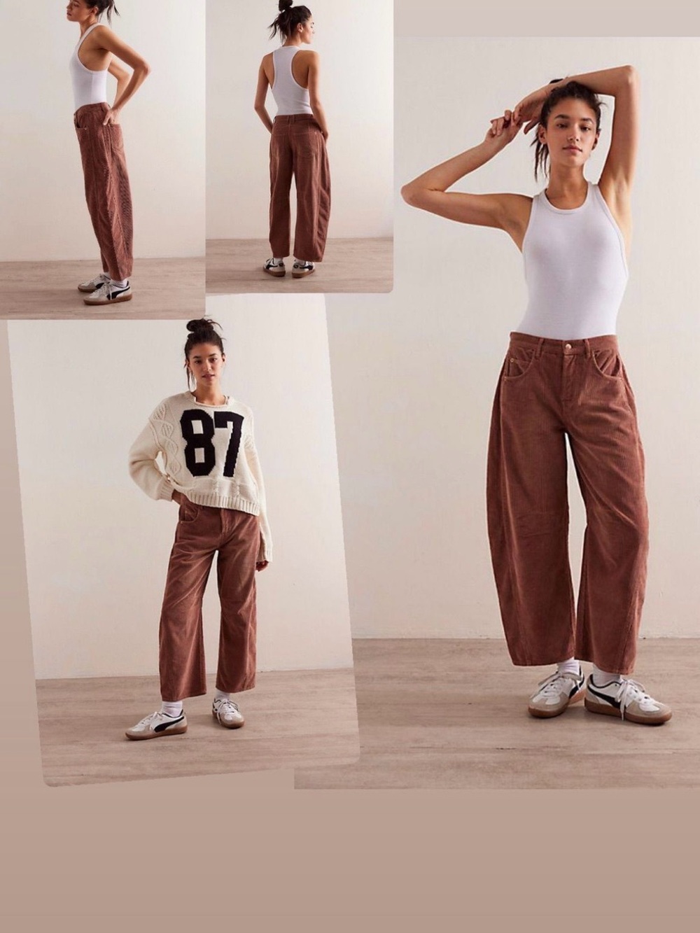 We The Free Good Luck Mid rise barrel corduroy pants